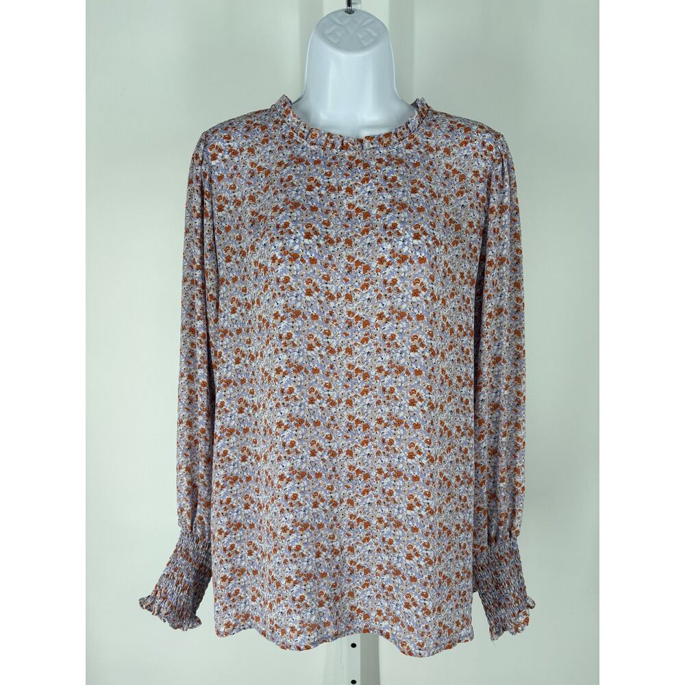 cupcakes & cashmere floral print long-sleeve blouse